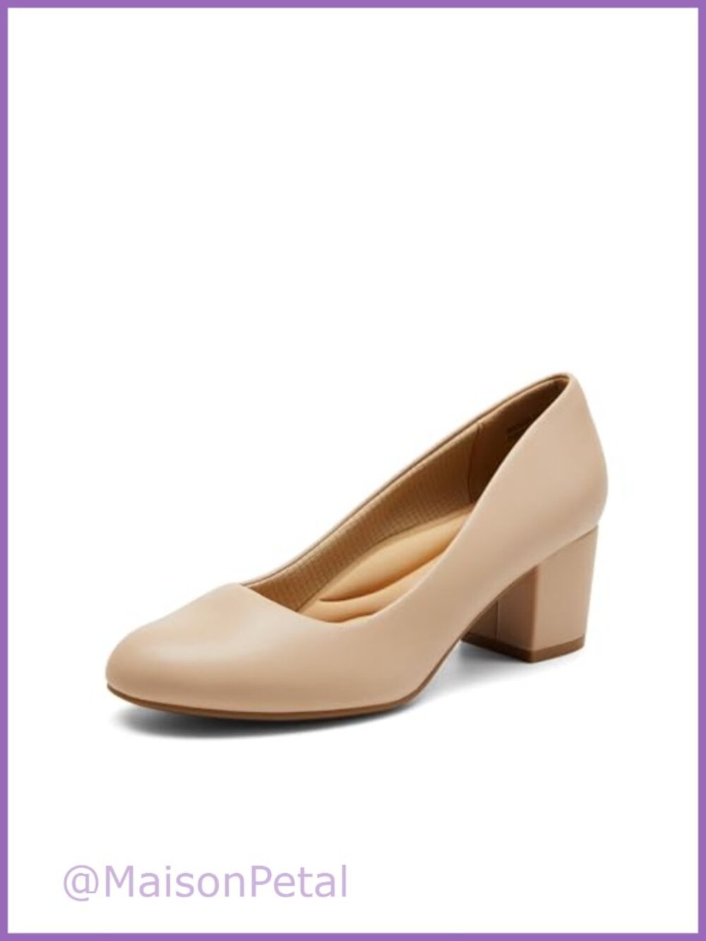 Women's Block Heel Pumps Square Toe Faux Leather Dress Shoes